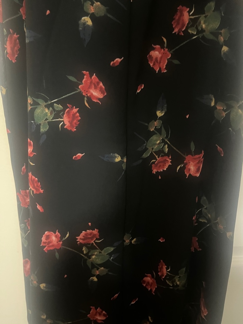 Women's Spaghetti Strap Cami Dress, Bohemian Dress, Red Rose Print - Picture 7 of 7